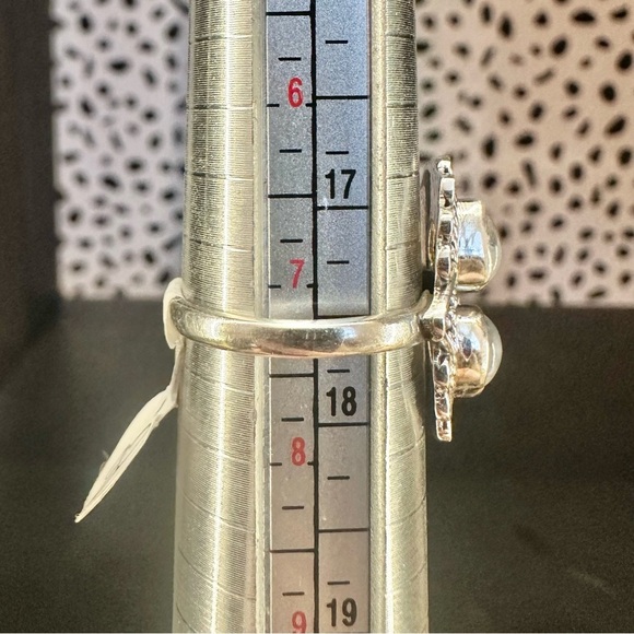 NWT Sterling Silver Double Moonstone Ring Intricate Silver Work Setting - Picture 5 of 8